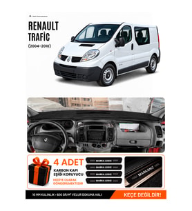 RENAULT TRAFİC (2004-2010) Uyumlu Torpido Örtüsü Torpido Kılıfı - Siyah