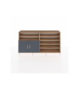 Arges Konsol 7 Raflı 2 Kapaklı 176x30x99 Çam-Antrasit