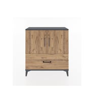 Arges Şifonyer 2 Raflı Tek Çekmeceli 2 Kapaklı 88x30x96 Antrasit-Çam