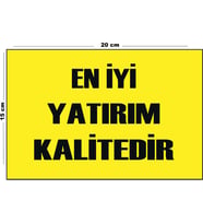 Metal En İyi Yatırım Kalitedir 15 Cm x 20 Cm Uyarı Levhası Yönlendirme Tabelası