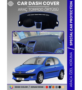 PEUGEOT 206 MAKYAJLI KASA (2003-2009) Torpido Örtüsü Ön Göğüs Torpido Koruma Birebir Uyum Kaymaz