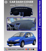 PEUGEOT 206 MAKYAJLI KASA (2003-2009) Torpido Örtüsü Ön Göğüs Torpido Koruma Birebir Uyum Kaymaz