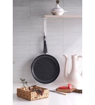 Comfort  Granit Tava 28 Cm Tek Kulplu Tava (Siyah)