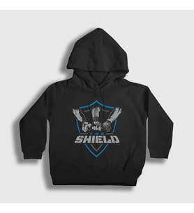Presmono Unisex Çocuk Siyah The Shield Wwe Güreş Kapüşonlu Sweatshirt 551792tt