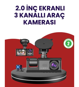 Üç Kameralı Araç Kamerası  Full Hd 1080p Ön + Hd İç/arka