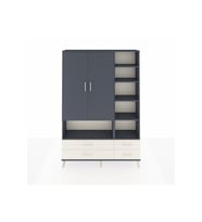 Arges Dolap 10 Raflı 4 Çekmeceli 2 Kapaklı 132x30x195 Antrasit-Antrasit/Aytaşı