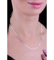 Söğütlü Silver Gümüş italyan yassı ezme zincir (Gümüş)