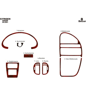 Meriç® Citroen Saxo Ön Torpido Kaplama Maun 8 Parça 1996-1999 (Maun)