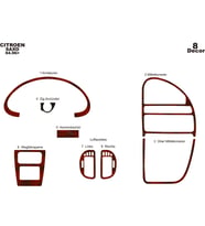 Meriç® Citroen Saxo Ön Torpido Kaplama Maun 8 Parça 1996-1999 (Maun)