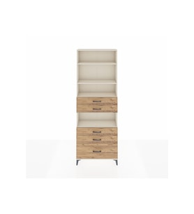 Arges Dolap 4 Raflı 5 Çekmeceli 88x30x243 Aytaşı-Çam