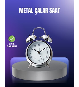 Northcity Işıklı Gümüş Masa Saati, Alarmlı ve Sessiz Çalışan Dekoratif Zamanlayıcı