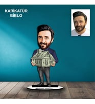 KİŞİYE ÖZEL ERKEK EMLAKÇI TASARIMLI KARİKATÜR BİBLO B50