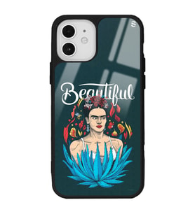 iPhone 12 Beautiful Frida Kahlo Tasarımlı Glossy Telefon Kılıfı