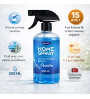 Uzman Home Spray Posedion Oda Spreyi - Çamaşır Kokusu 500 ml (15 Adet) – Ev, Ofis, Araç