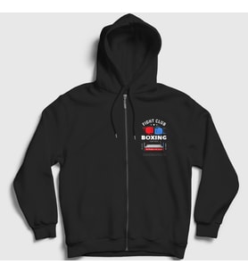 Presmono Unisex Siyah Boxer Ufc Mma Hediye Boksör Boks Fermuarlı Kapüşonlu Sweatshirt 496183tt