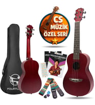 Fourtune Elio UKC-23RD Concert Ukulele Maun Hakiki Ağaç (ÖZEL SERİ) (Kırmızı)