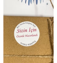 Sizin için Özenle Hazırlandı Yuvarlak Yapışkanlı Etiket 4x4 cm 106 Adet