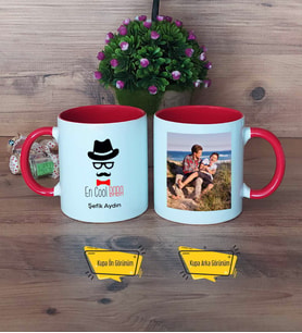 En Cool Baba Kupa Bardak Kırmızı Fotoğraflı Babaya Hediye