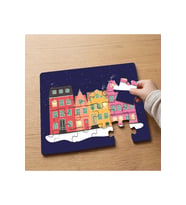 Renkli Binalar Tasarımlı 24 Parça Ahşap Çocuk Puzzle MPK0769
