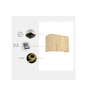 YENİ BAMBU PİLLİ 010 ABAJURLU DİKDÖRTGEN APLİK