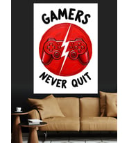 Gamers Yıldırım Logosu Dekoratif Kanvas - Mdf Ahşap Tablo