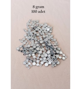 Oya Abiye Bileklik Kolye Pleksi Metalik Plastik Pul Gümüş Renk 8 gram 100 adet - BNC500