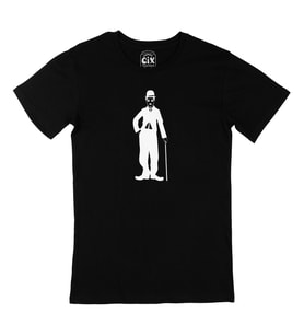 Charlie Chaplin Bastonlu Siyah Tişört