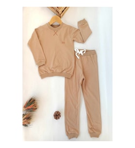Diamondstar Basic Karyoka Detaylı Sweatshirt Takım 5-8 Yaş (KAHVE)
