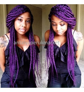 Afrika Örgüsü ve Rasta için Sentetik Saç MOR PURPLE 3