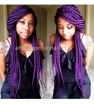 Afrika Örgüsü ve Rasta için Sentetik Saç MOR PURPLE 3