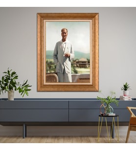 Altın Varaklı Paspartulu Çerçeveli Tablo rv549