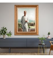 Altın Varaklı Paspartulu Çerçeveli Tablo rv549
