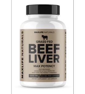 MaxLife Naturals Grass-Fed Beef Liver– 120 Capsules.Made ın Usa 3942 (Renksiz)