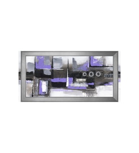 Soyut Şekiller Motifli Kanvas Tablo 50 x 70 cm Silver Çerçeve