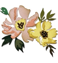 Thinlits zımba kalıbı seti, 7 parçalı set, Brushstroke Flowers #1 Tim Holtz
