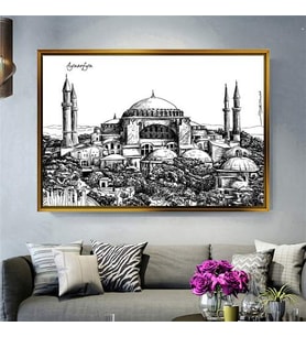 Altın Çerçeveli dekoratif tablo a1407 (Gold)