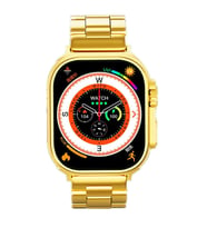 Pazariz X8 Ultra Akıllı Saat Pusula Vücut Sıcaklık NFC Gold Kordon Hediye 