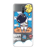 Oppo A5 2020 / A9 2020 Uyumlu Astronot Desenli Şeffaf Telefon Kılıfı
