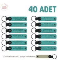 Lise Sınıflarına Anlamlı Bir Mezuniyet Hatırası 40'lı Set, Anı Anahtarlığı, Koyu Turkuaz & S Kahve