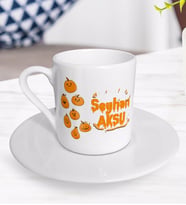 BK Gift Kişiye Özel Happy Halloween Tasarımlı Türk Kahvesi Fincanı-20