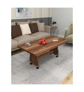 TEKERLEKLİ ORTA SEHPA MDF MASA BALKON MOBİLYASI
