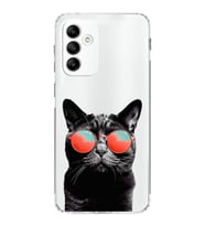 PrintiFy Samsung Galaxy M23 ile Uyumlu Kedi 3 Kamera Korumalı Şeffaf Kılıf