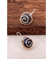 Lapis Lazuli Taşlı Tasarım Gümüş Küpe 4404 (Lacivert)