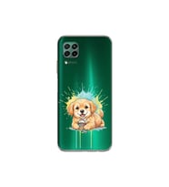 Huawei P40 Lite ile Uyumlu Splash Köpek Tasarımlı Şeffaf Silikon Kılıf