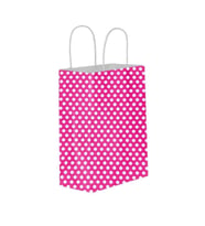 Kraft Burgu Saplı Çanta Fuşya Puantiyeli 25x31x12cm 25 ADET