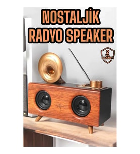 Mey İthalat® Çalar Radyo Müzik Kutusu Nostaljik Hoparlör Speaker