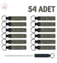 Kül Gri & Lacivert, Söz ve Sözlenme Kutlamaları İçin, Yeni Çiftlere Hediyelik Anahtarlık 54' lü Set
