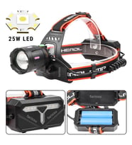 OR-810 25W Kafa Feneri  1800 Lümen  2 Pil  12W Şarjlı