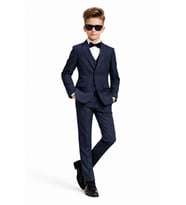 Erkek Çocuk Slim Fit Premium Damatlık Smokin Takım Elbise Ak4000 (Lacivert)