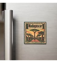 Madagaskar Madagascar - Posta Pulu Temalı Ülke - Baskılı Buzdolap Magneti Kare - 9x9 cm